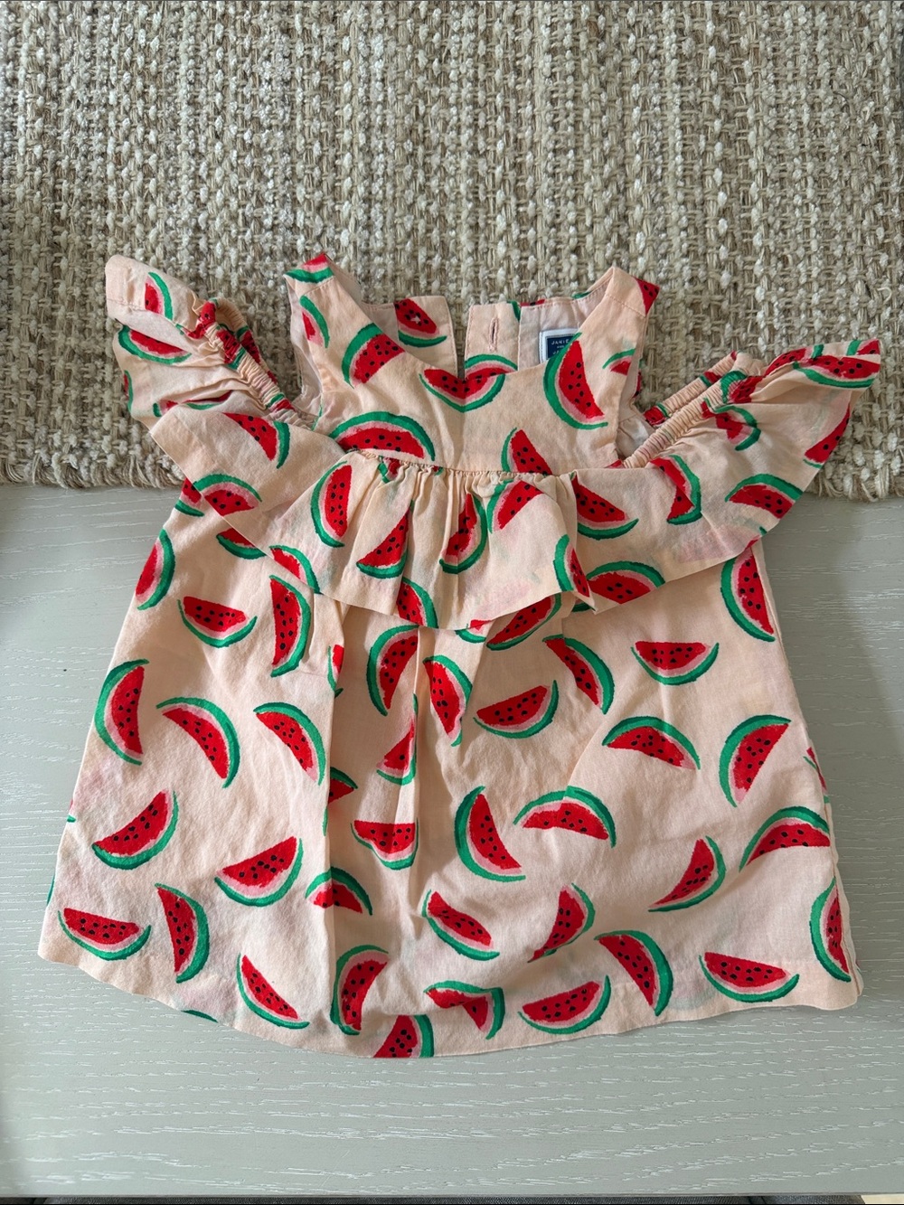 Janie and Jack Watermelon Print Dress - Pink, Red & Green